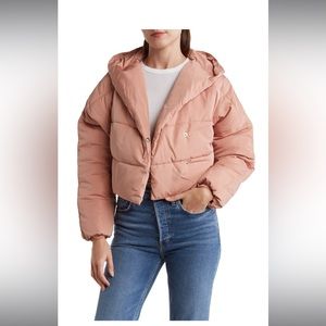 Elodie Hooded Boxy Crop Puffer Jacket